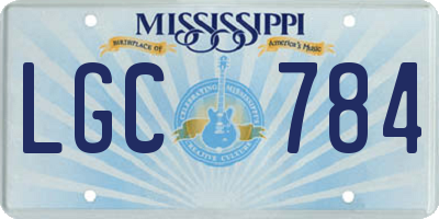 MS license plate LGC784