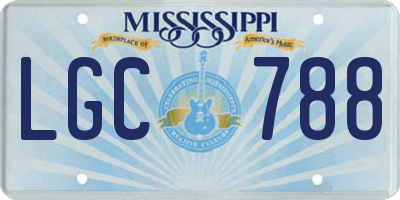 MS license plate LGC788
