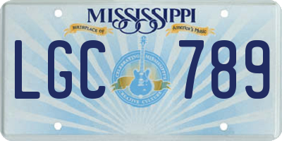 MS license plate LGC789