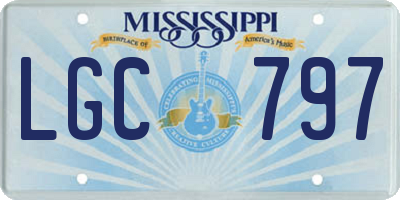 MS license plate LGC797