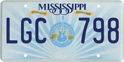 MS license plate LGC798