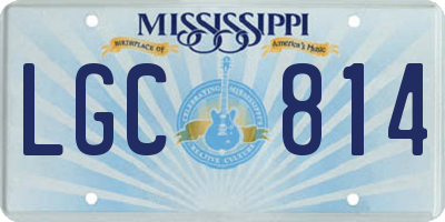 MS license plate LGC814