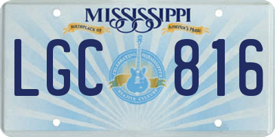 MS license plate LGC816