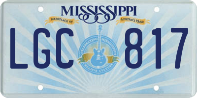 MS license plate LGC817