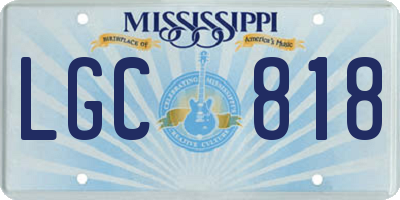MS license plate LGC818