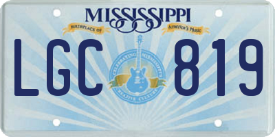 MS license plate LGC819