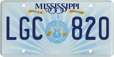 MS license plate LGC820