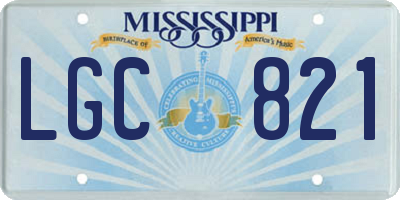 MS license plate LGC821