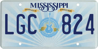 MS license plate LGC824