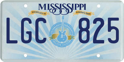 MS license plate LGC825