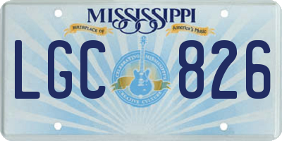 MS license plate LGC826