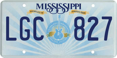MS license plate LGC827