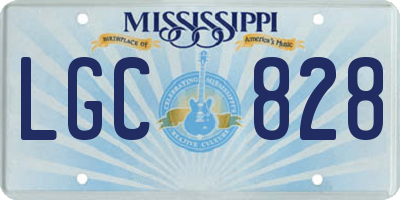 MS license plate LGC828
