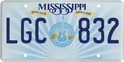 MS license plate LGC832