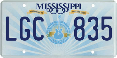 MS license plate LGC835