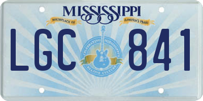 MS license plate LGC841
