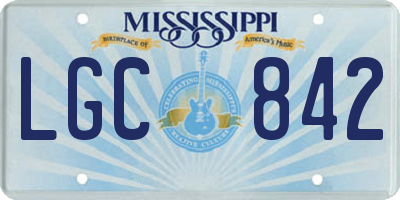 MS license plate LGC842