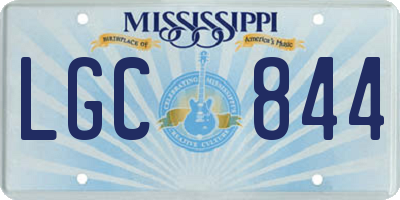 MS license plate LGC844