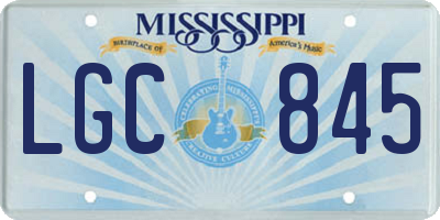 MS license plate LGC845