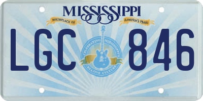 MS license plate LGC846