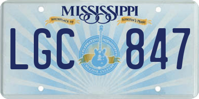 MS license plate LGC847