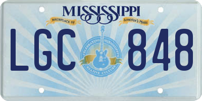 MS license plate LGC848