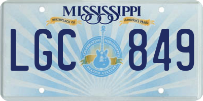 MS license plate LGC849