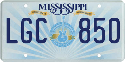 MS license plate LGC850