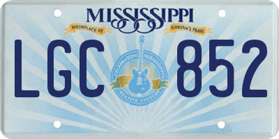 MS license plate LGC852