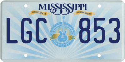 MS license plate LGC853
