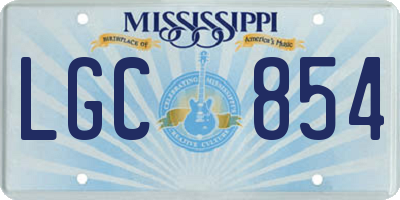 MS license plate LGC854