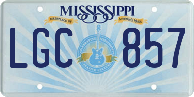 MS license plate LGC857