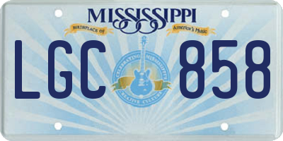 MS license plate LGC858