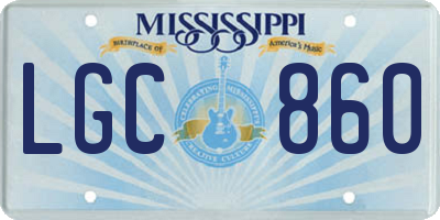 MS license plate LGC860