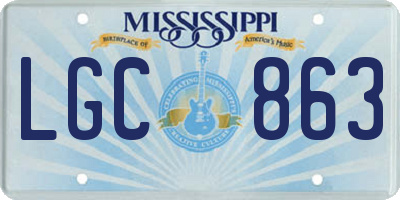 MS license plate LGC863