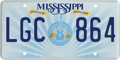 MS license plate LGC864