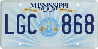 MS license plate LGC868
