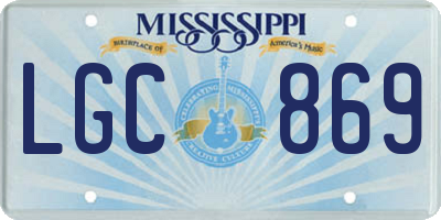 MS license plate LGC869