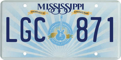 MS license plate LGC871
