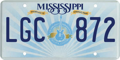 MS license plate LGC872