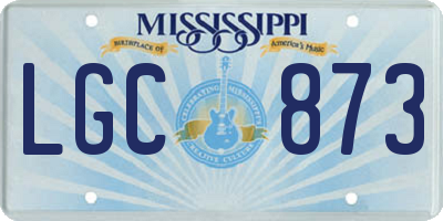 MS license plate LGC873