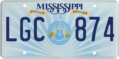 MS license plate LGC874