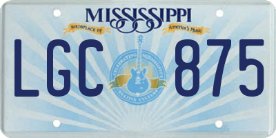 MS license plate LGC875