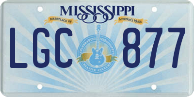 MS license plate LGC877