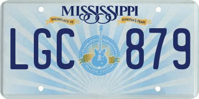 MS license plate LGC879