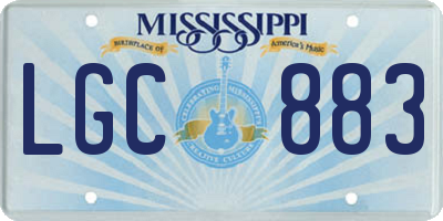 MS license plate LGC883