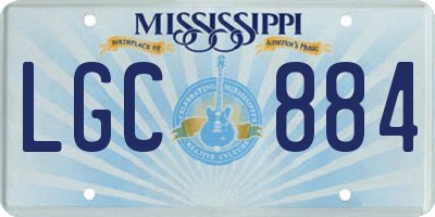 MS license plate LGC884