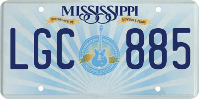 MS license plate LGC885