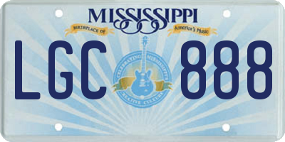 MS license plate LGC888