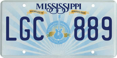 MS license plate LGC889